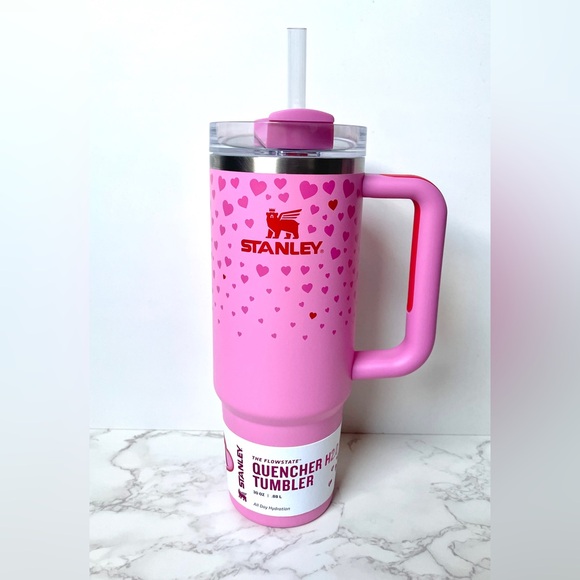 New LIMITED EDITION Stanley Tumbler 30oz Target Valentines Day Pink Sweet Hearts - Picture 3 of 15